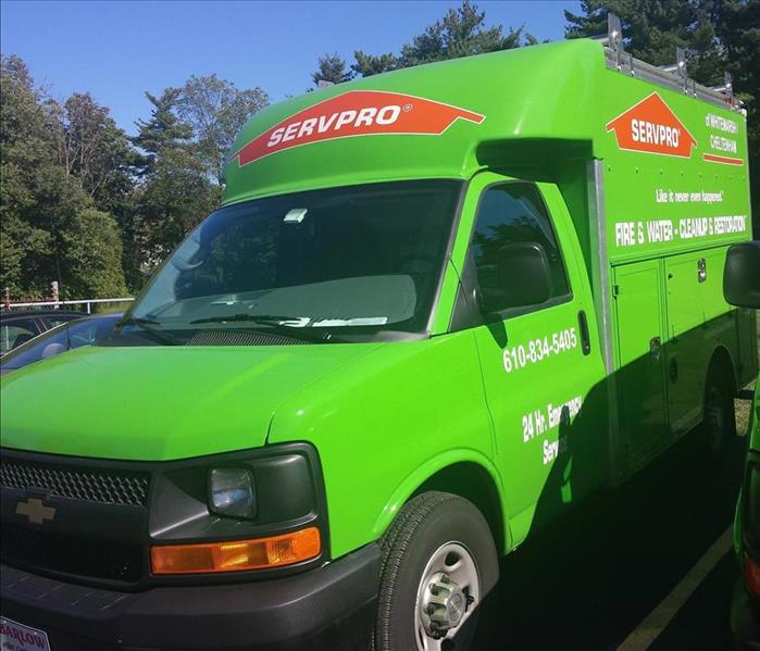 SERVPRO truck offering essential serivces.